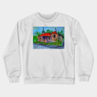 Watercolor sketch - Chapelle du Château de Voltaire. Ferney-Voltaire, France Crewneck Sweatshirt